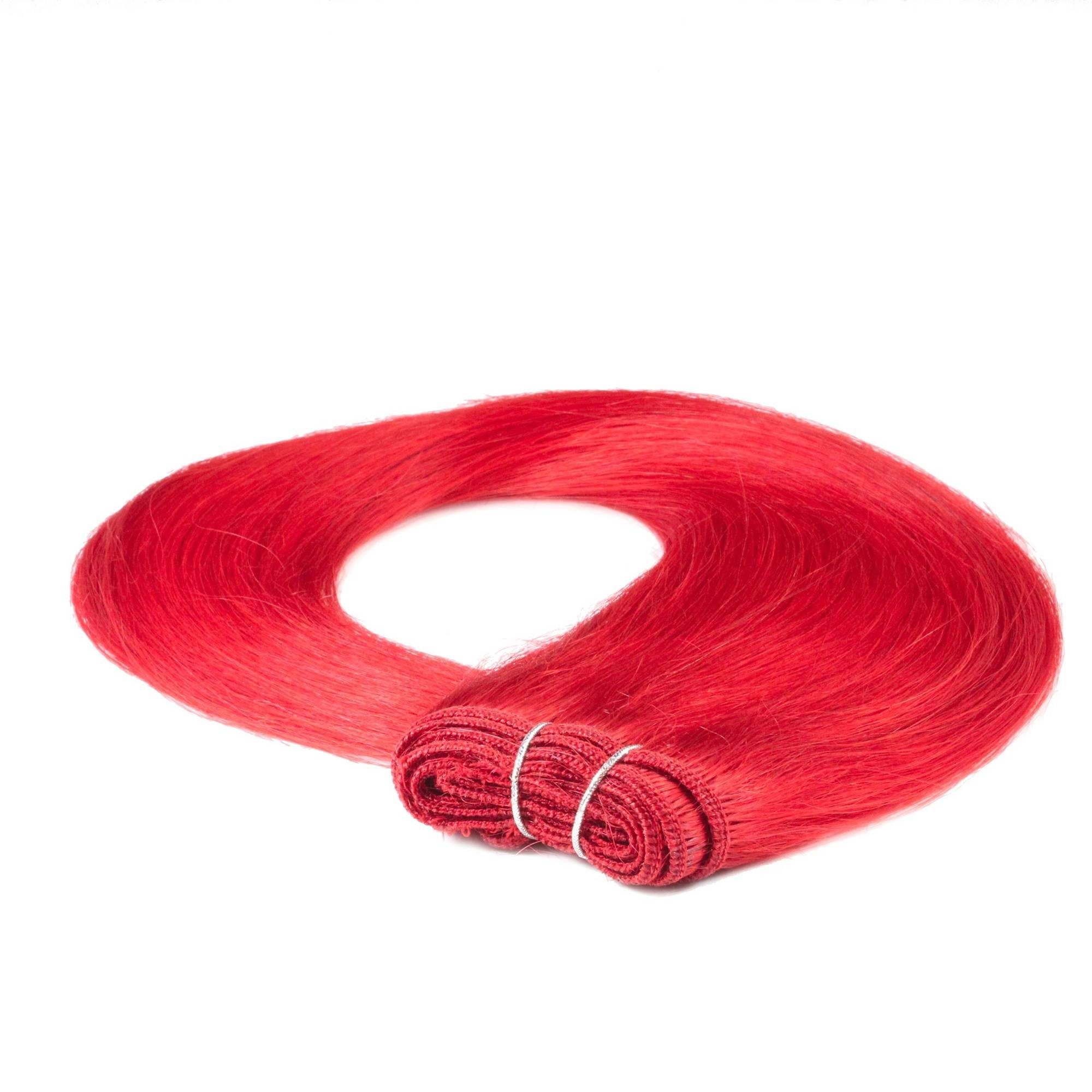 Echthaartresse Rot-Intensiv hair2heart Glatte Echthaar-Extension #0/44 40cm