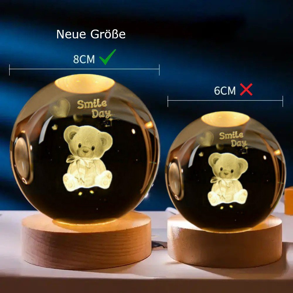 Little Lorien Nachtlicht Kristall 3D Nachtlicht für Kinder Mädchen und Jungen, Gelb