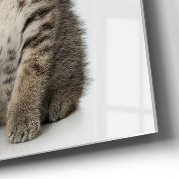 DEQORI Wanduhr 'Süße Katzenbabys' (Glas Glasuhr modern Wand Uhr Design Küchenuhr)