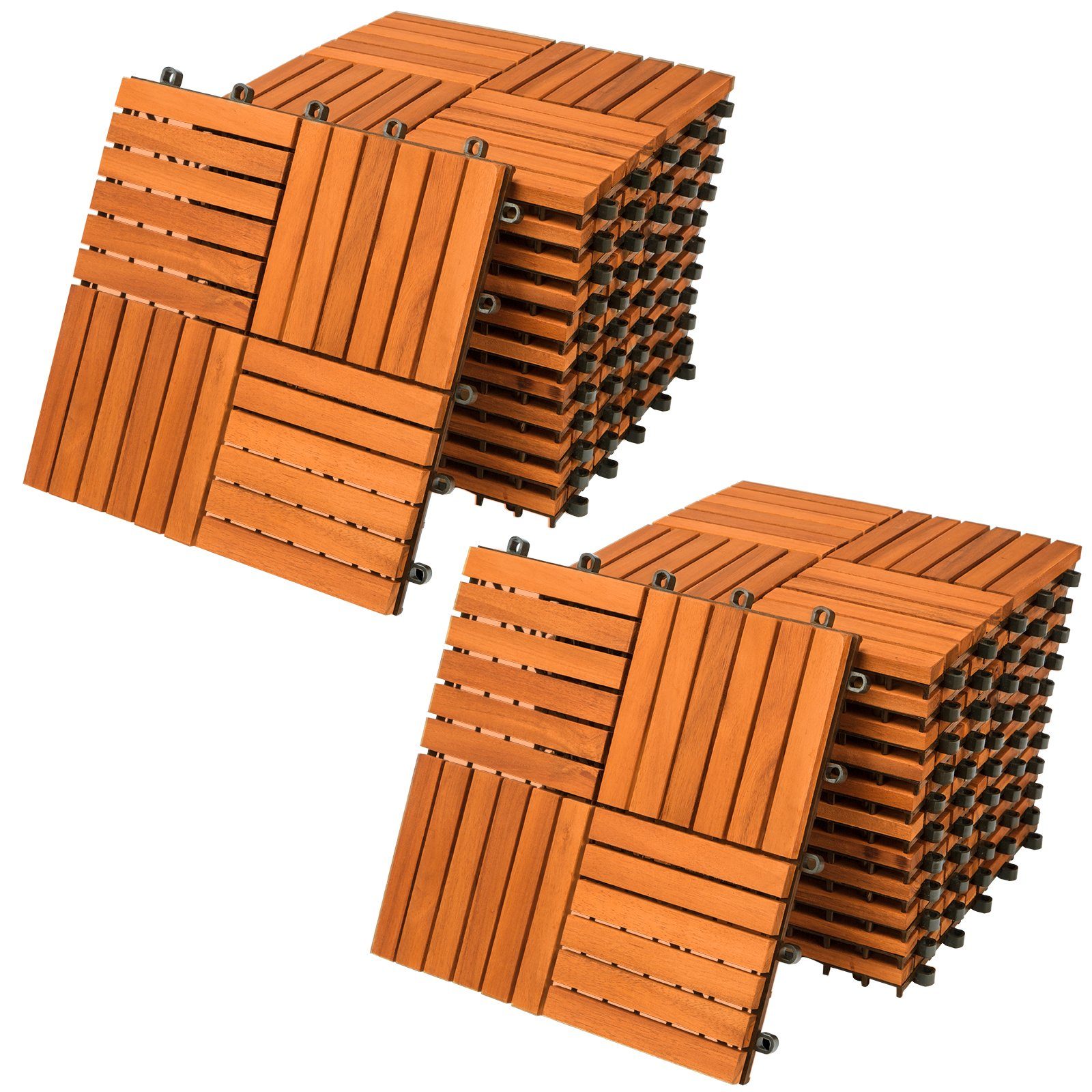 Casaria Holzfliesen 22x Akazie Quattro Mosaik, günstig online kaufen