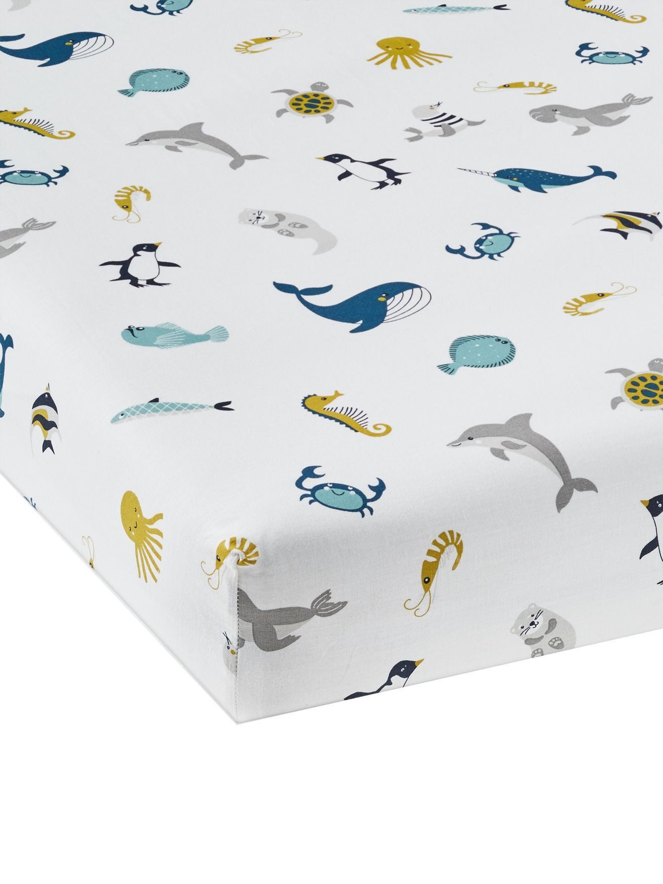 vertbaudet Spannbettlaken Kinder Spannbettlaken OZEAN, Baumwolle günstig online kaufen