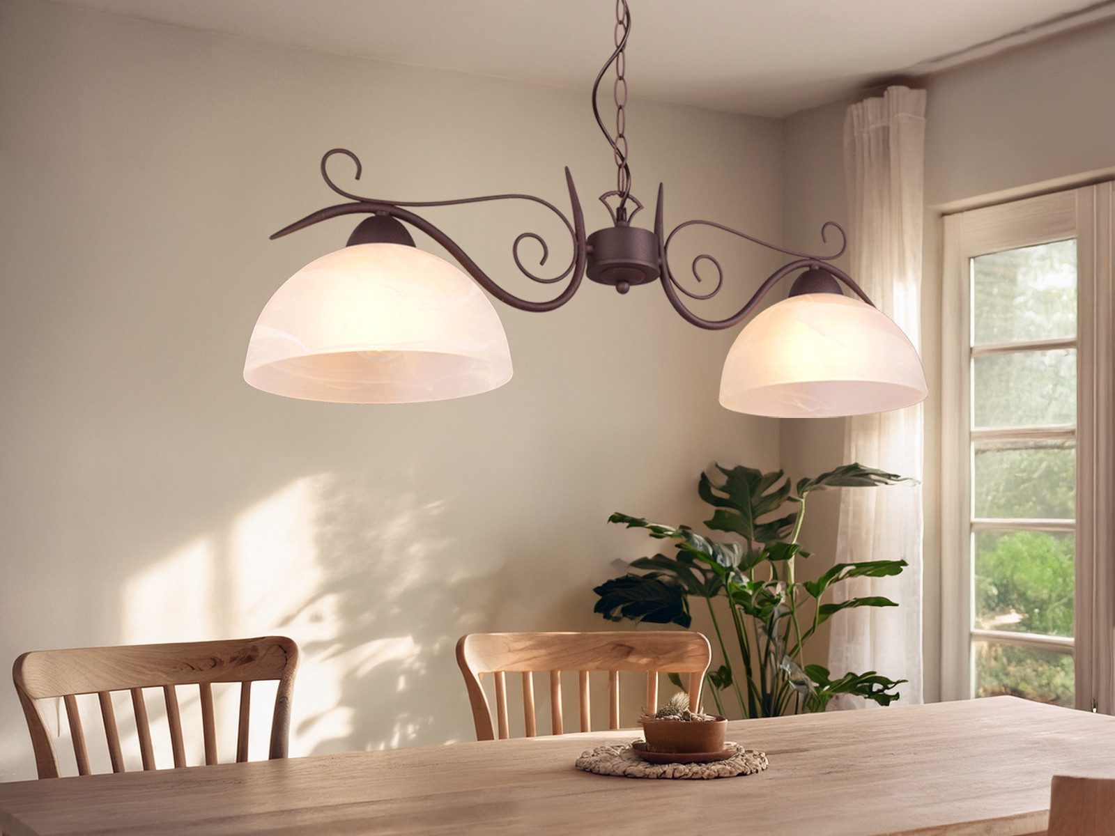 Reality Leuchten LED Pendelleuchte, LED wechselbar, Warmweiß, Landhaus-stil günstig online kaufen