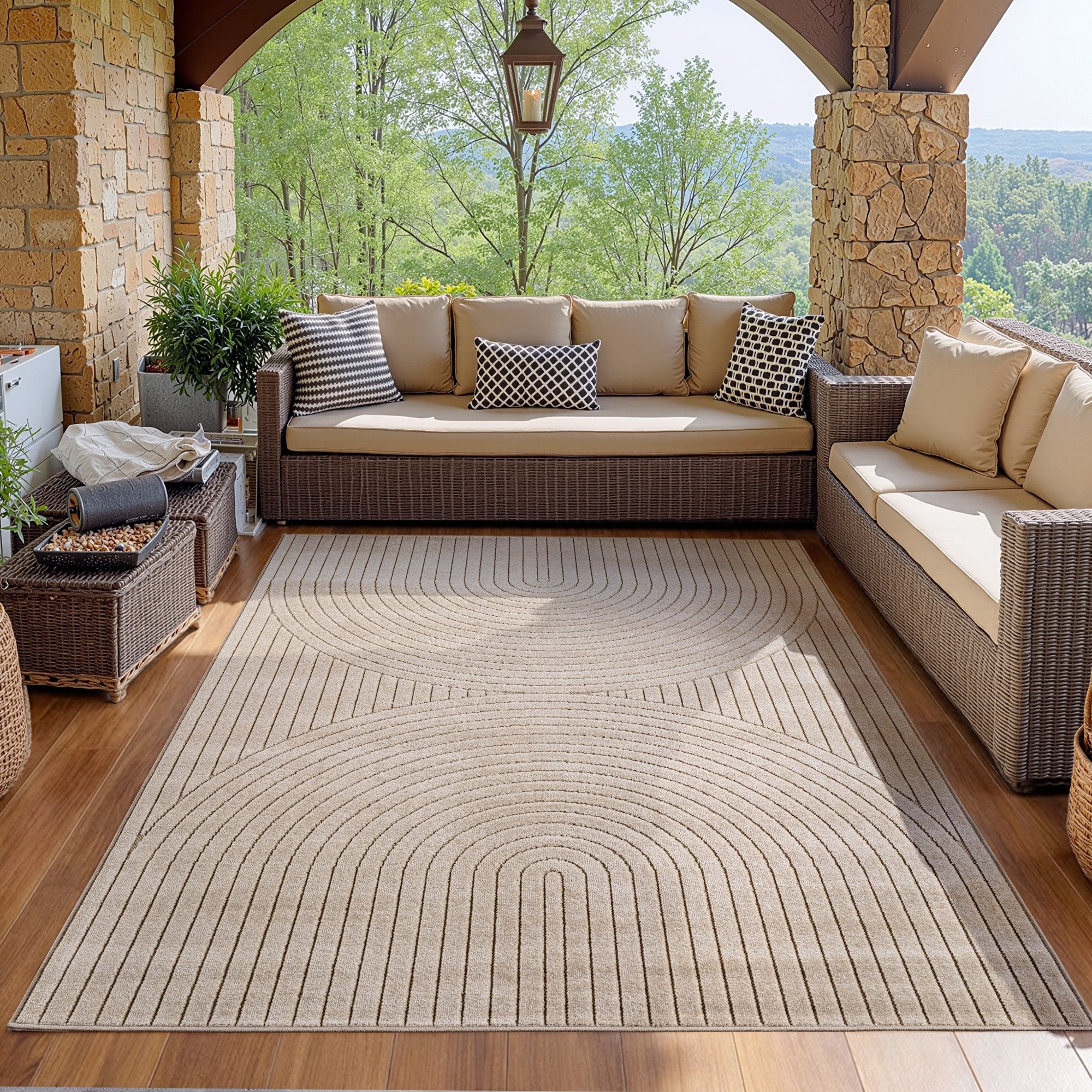 SIMPEX24 Outdoorteppich Skandinavischer 3D Design, Rechteckig, Höhe: 5 mm, günstig online kaufen
