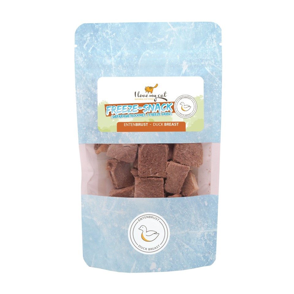 Bellfor I love my cat Freeze-Snack für Katzen mit Entenbrust - 25g, für: Katzen