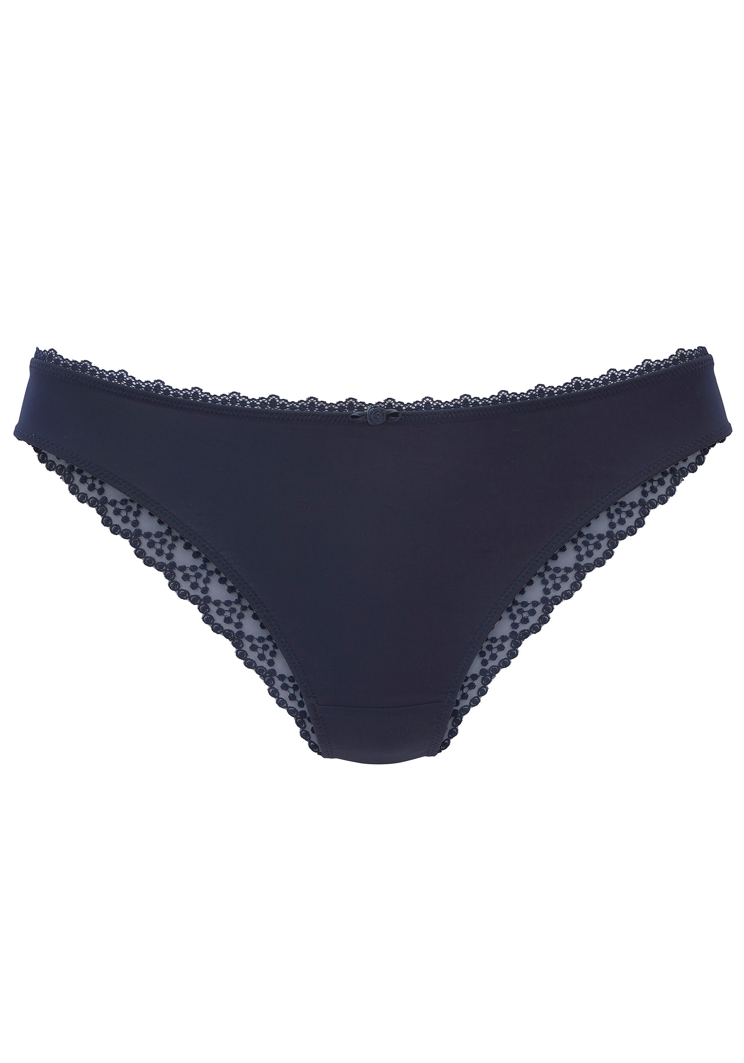 LASCANA Tanga Fabia aus edler, dezent transparenter Stickereispitze
