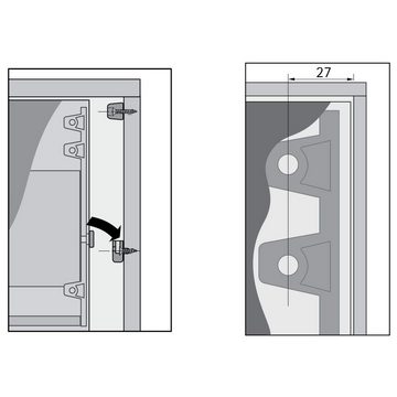 SO-TECH® Möbelbeschlag Dreh- Kippbeschlag für Schuhschrank 1, 2 oder 3 Fächer reinweiß (1 St)