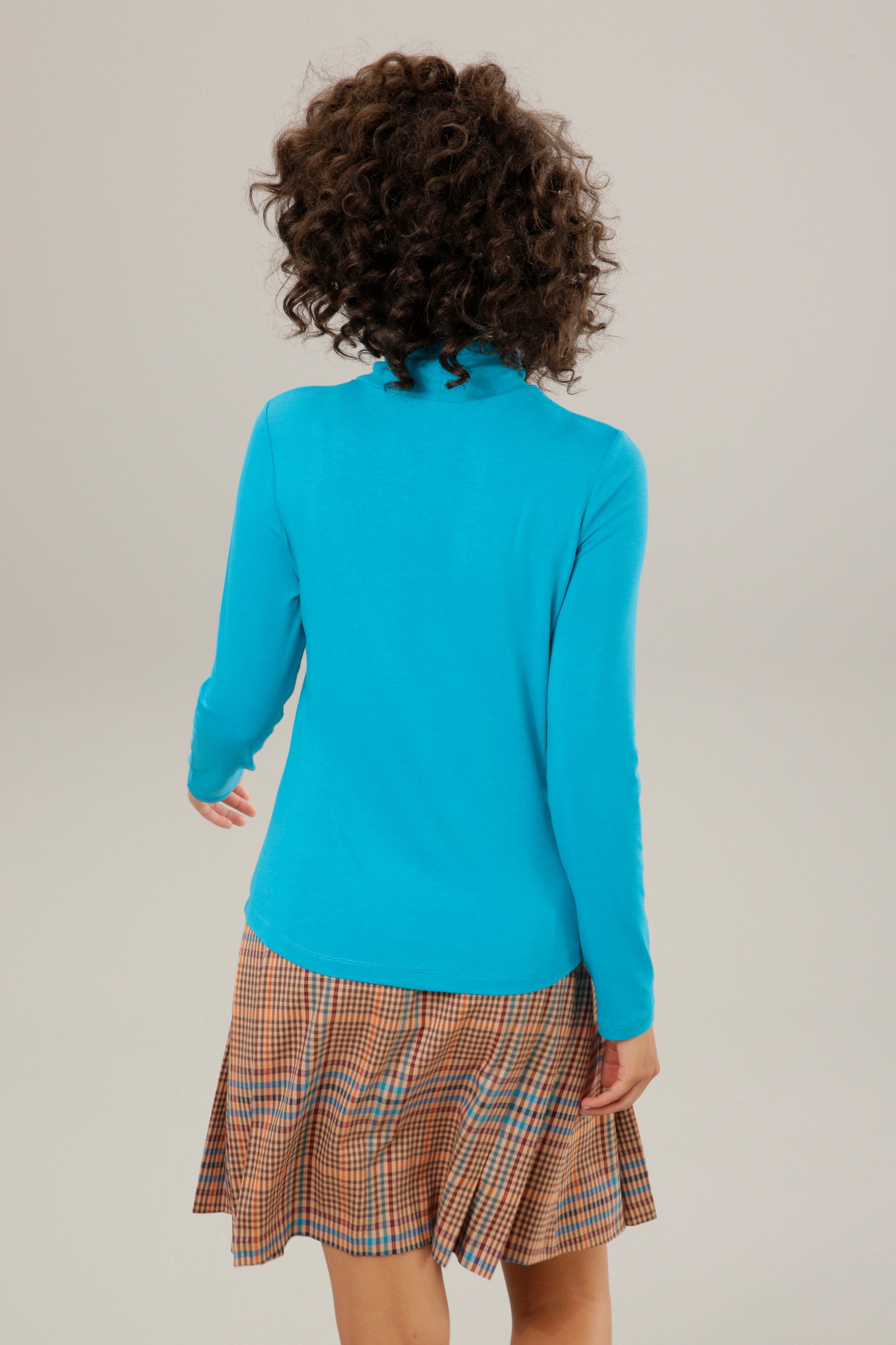 Aniston CASUAL Rollkragenshirt in schwarz-bunt-bedruckt oder 4 trendigen Un günstig online kaufen