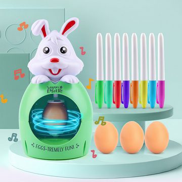 Welikera Osterei Ostern DIY Farbmalerei Ei mit Elektrischem Hasen,Mit Lichtern,Musik (1 St)