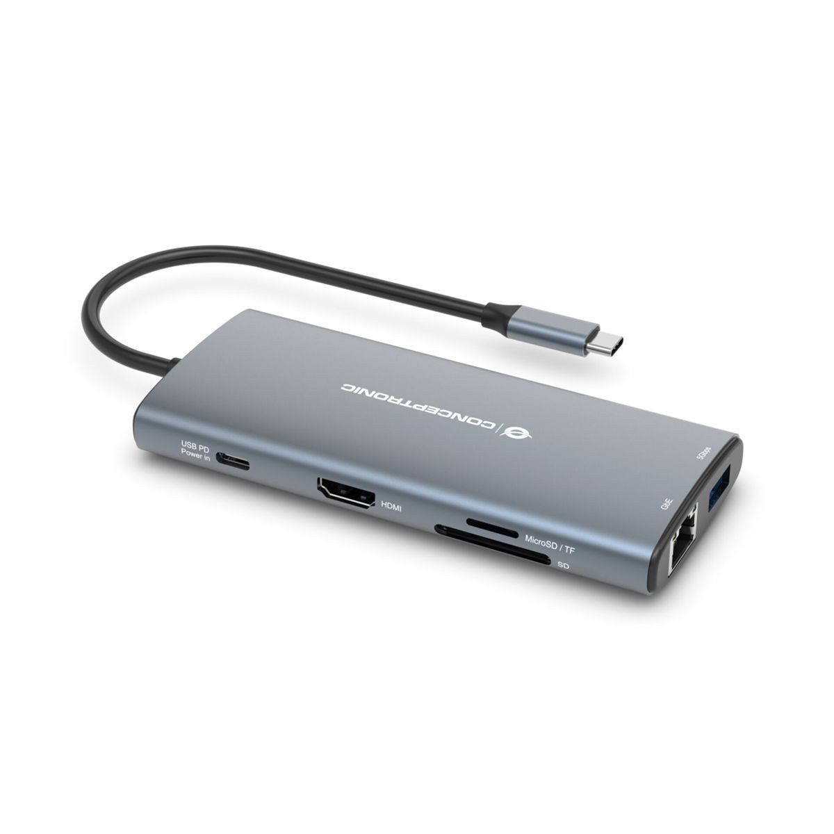 Conceptronic DONN06G 9-in-1 Docking Station Netzwerk-Switch