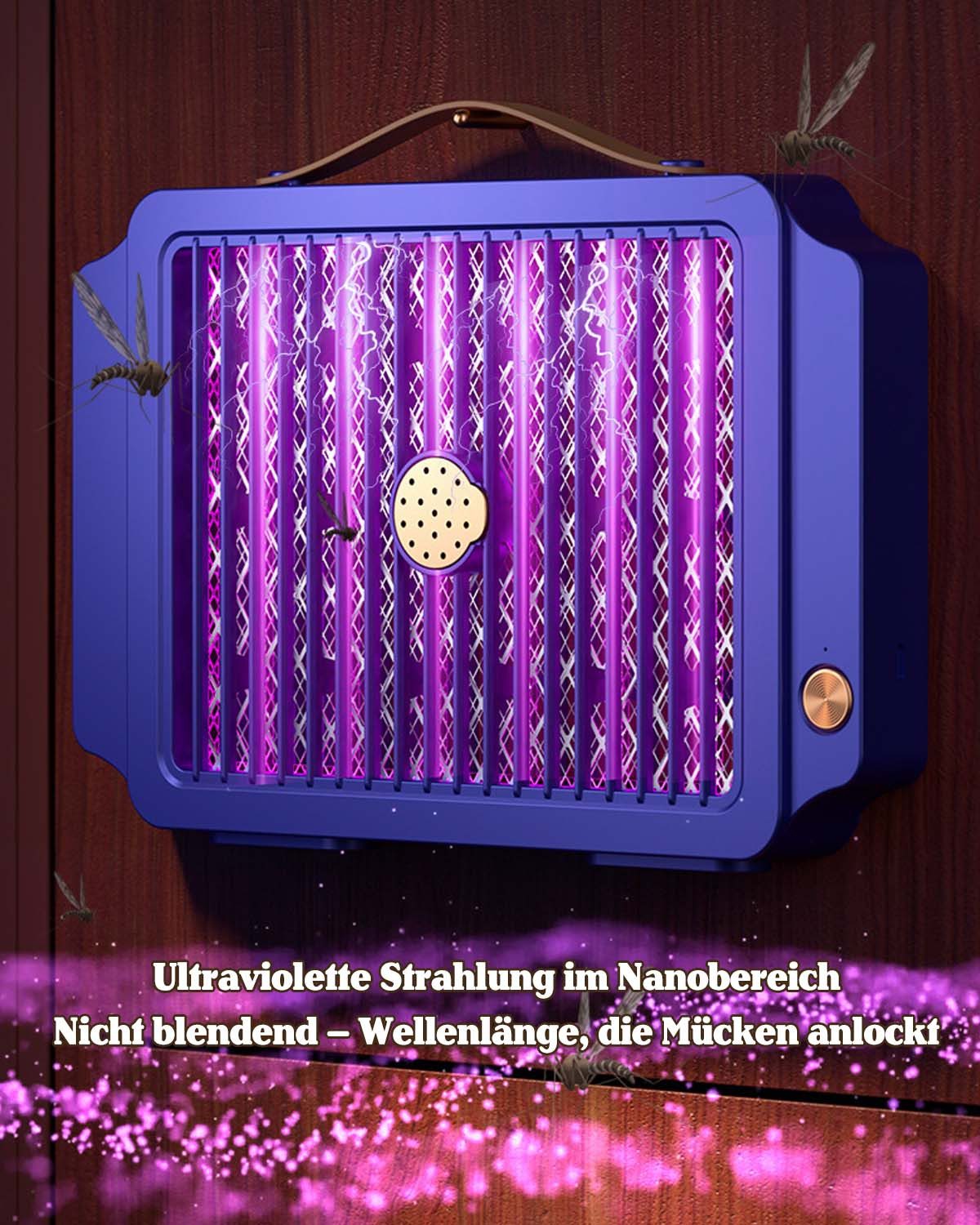 KINSI Insektenvernichter Elektrischer Mückenfänger, UV-Falle, Insektenschutz, 80 m² Wirkbereich, Zum Anschließen oder Aufladen, 360°-Rundum-Elektro-Mückenvernic – Bild 4 von 5