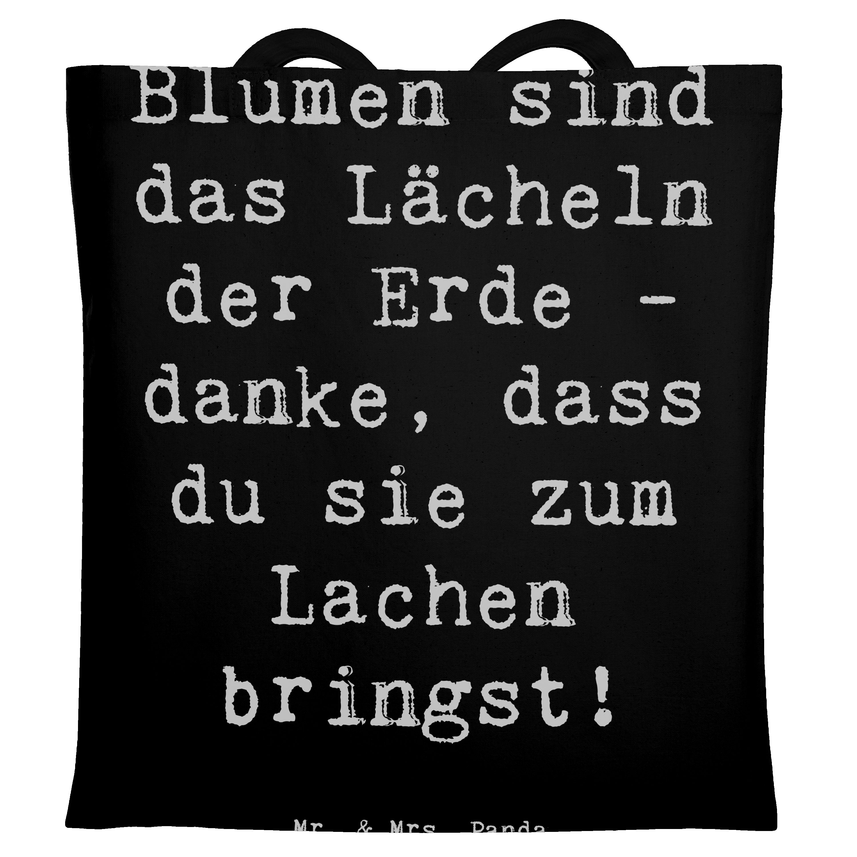 Tragetasche Florist Erde Lächeln - Schwarz - Geschenk, Natur, Stoffbeutel, Shoppe