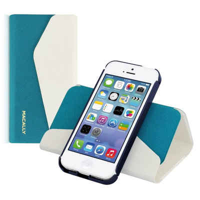 Macally Handyhülle »Schutz-Hülle Case Flip Cover Klapp-Tasche« iPhone 5C, Handy-Tasche Etui, Aufbewahrung für Apple iPhone 5C, Standfunktion horizontal und vertikal, Kreditkartenfach, integrierte Hartschalenhülle
