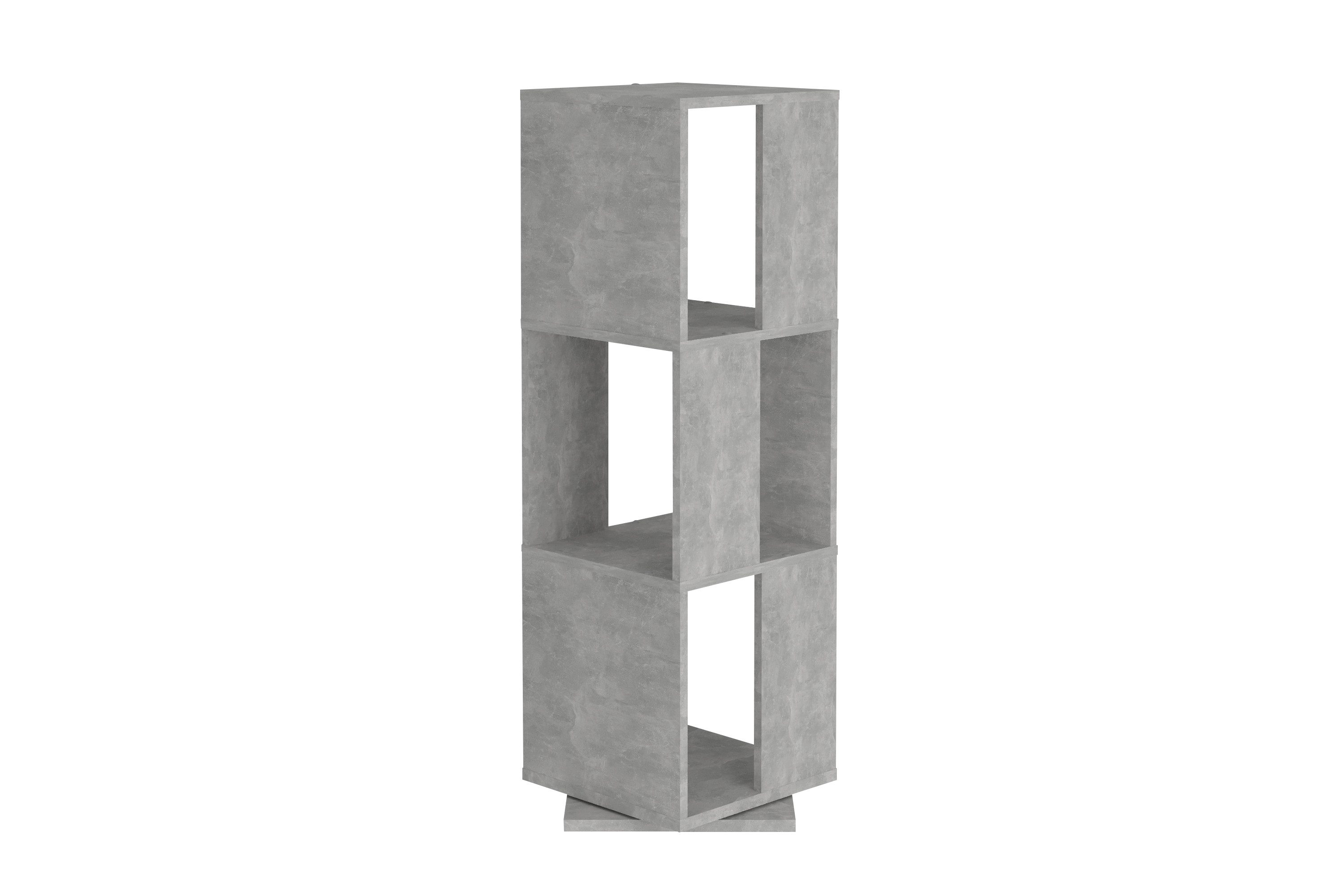 PREISBRECHER Drehregal TOWER, in Beton LA - 34x108x34cm (BxHxT)