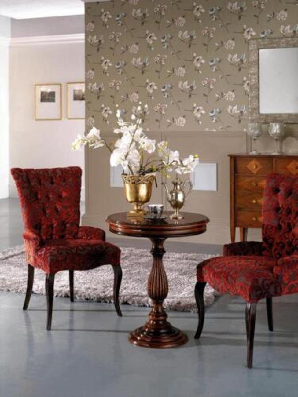 Stühle Italienische Luxus JVmoebel Lehn Stuhl Sessel Braun Wohnzimmer Stuhl, Holz