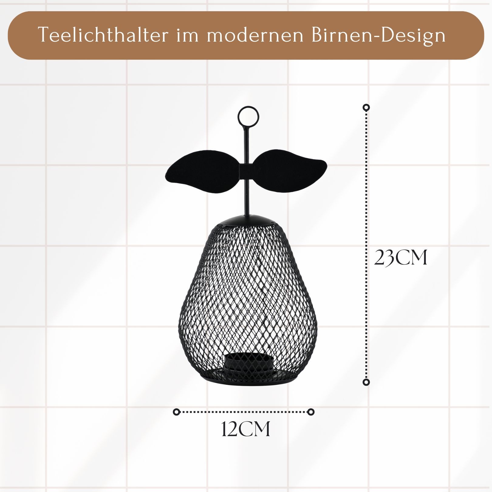 Marrakesch Orient & Mediterran Interior Teelichthalter 2er Set Moderner Teelichthalter Manzana und Pear edel in Gold 23 cm (2 St), Handarbeit