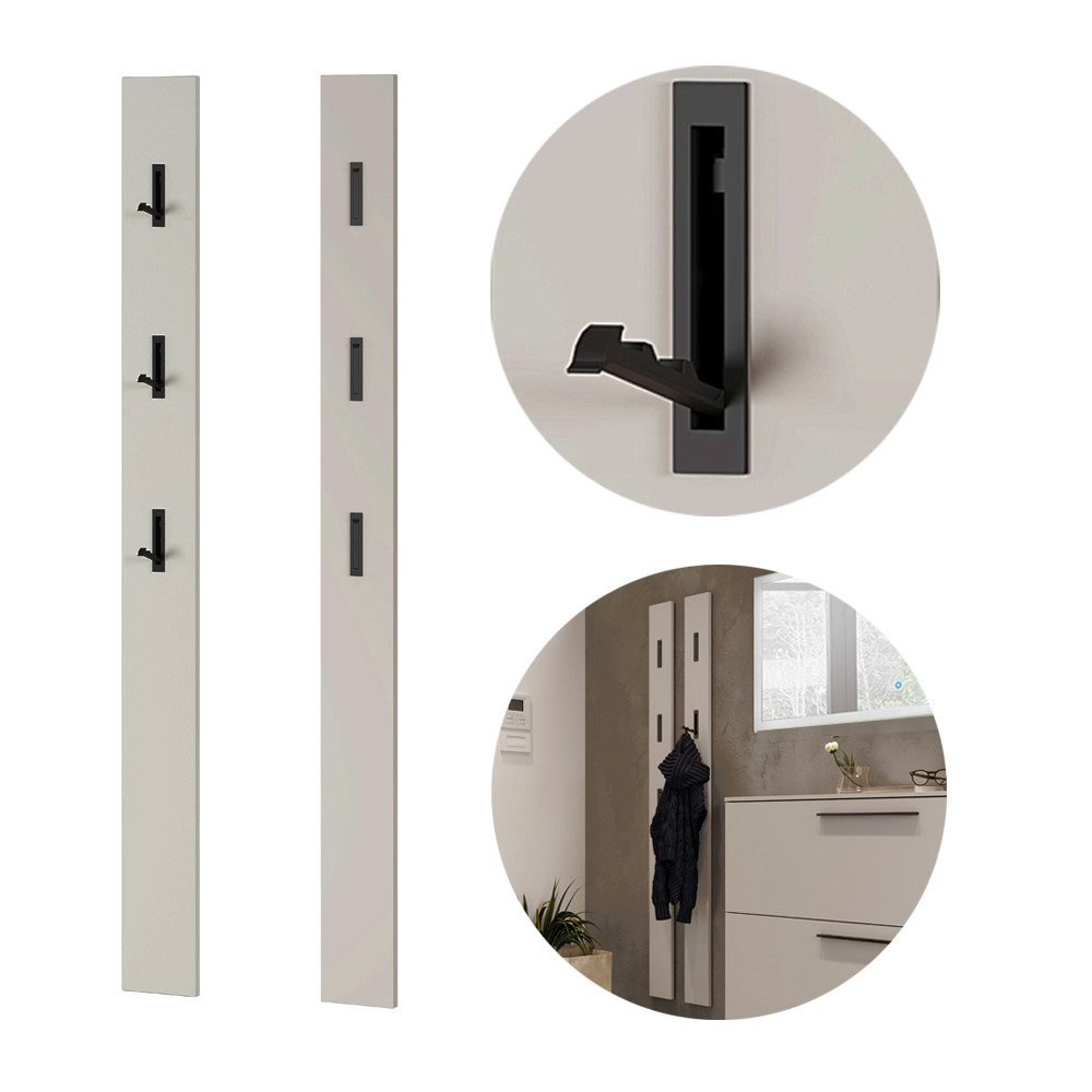 Lomadox Garderobenpaneel UTRERA-01, mit Klapphaken in Kaschmir, B/H/T: ca. günstig online kaufen