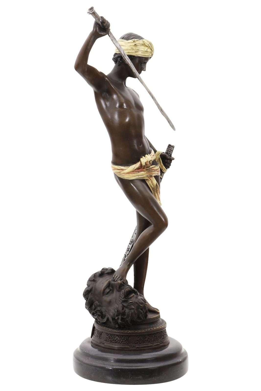 David Skulptur im Antik-Stil Aubaho Goliath Bronze Statue Figur Bronzeskulptur 33cm