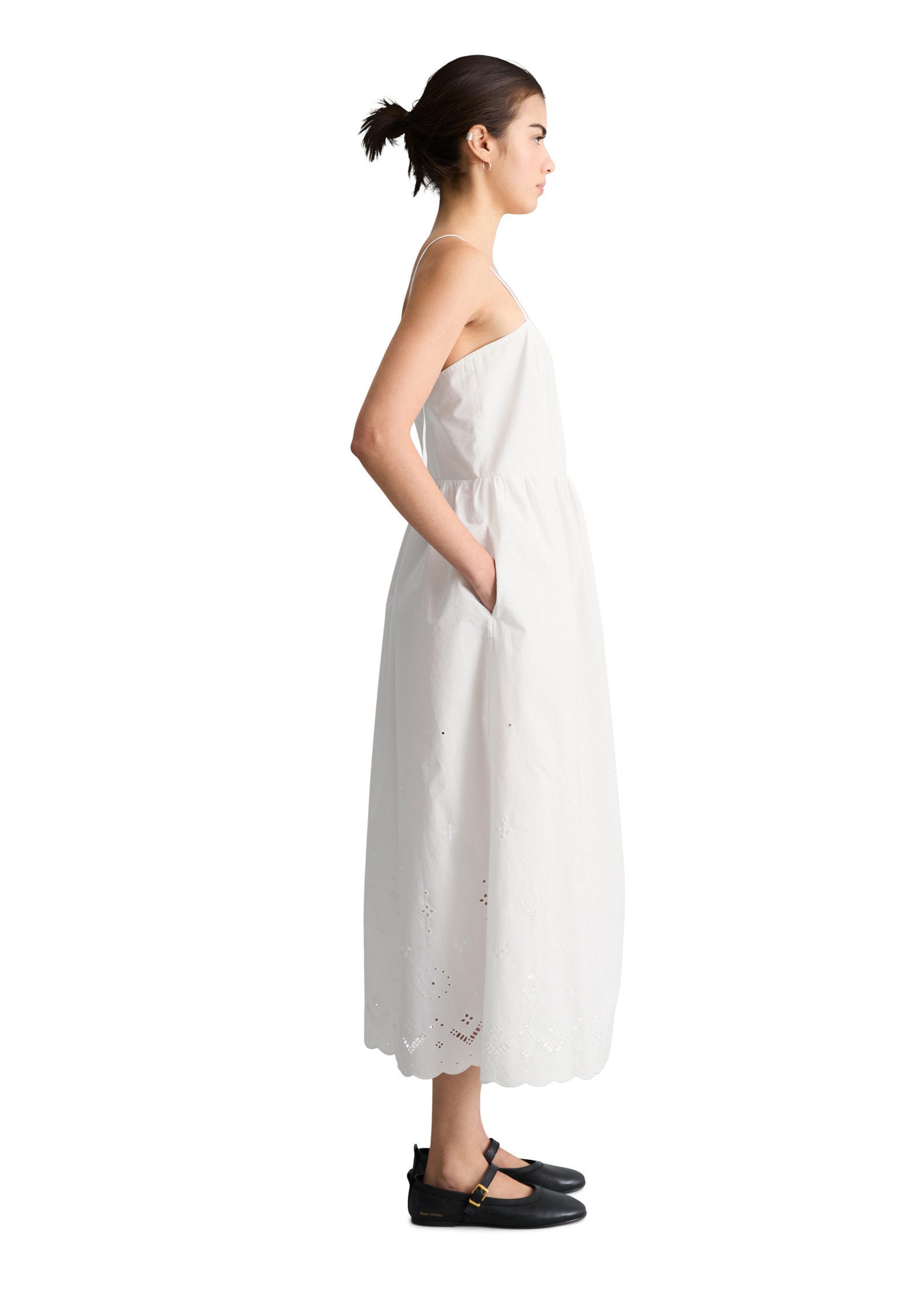 Marc O'Polo DENIM Midikleid mit Broderie Anglaise