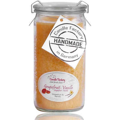 Candle Factory Duftkerze Mini-Jumbo Grapefruit-Vanille, Stearin,Gelb-Orange (1-tlg), Docht aus reiner Baumwolle; Allergikergeeignet
