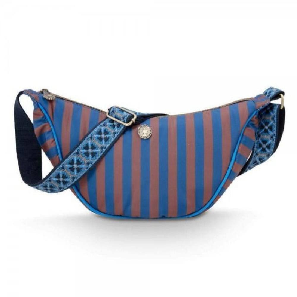 PiP Studio Handtasche Half-Moon-Tasche Cross Body Freya Stripe Blue