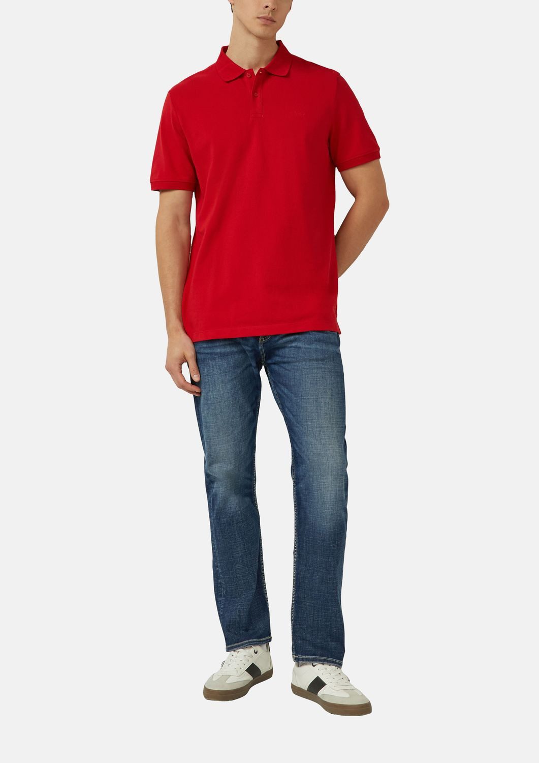 s.Oliver Poloshirt mit Logo-Stickerei und seitlich geschlitztem Saum – Bild 3 von 4