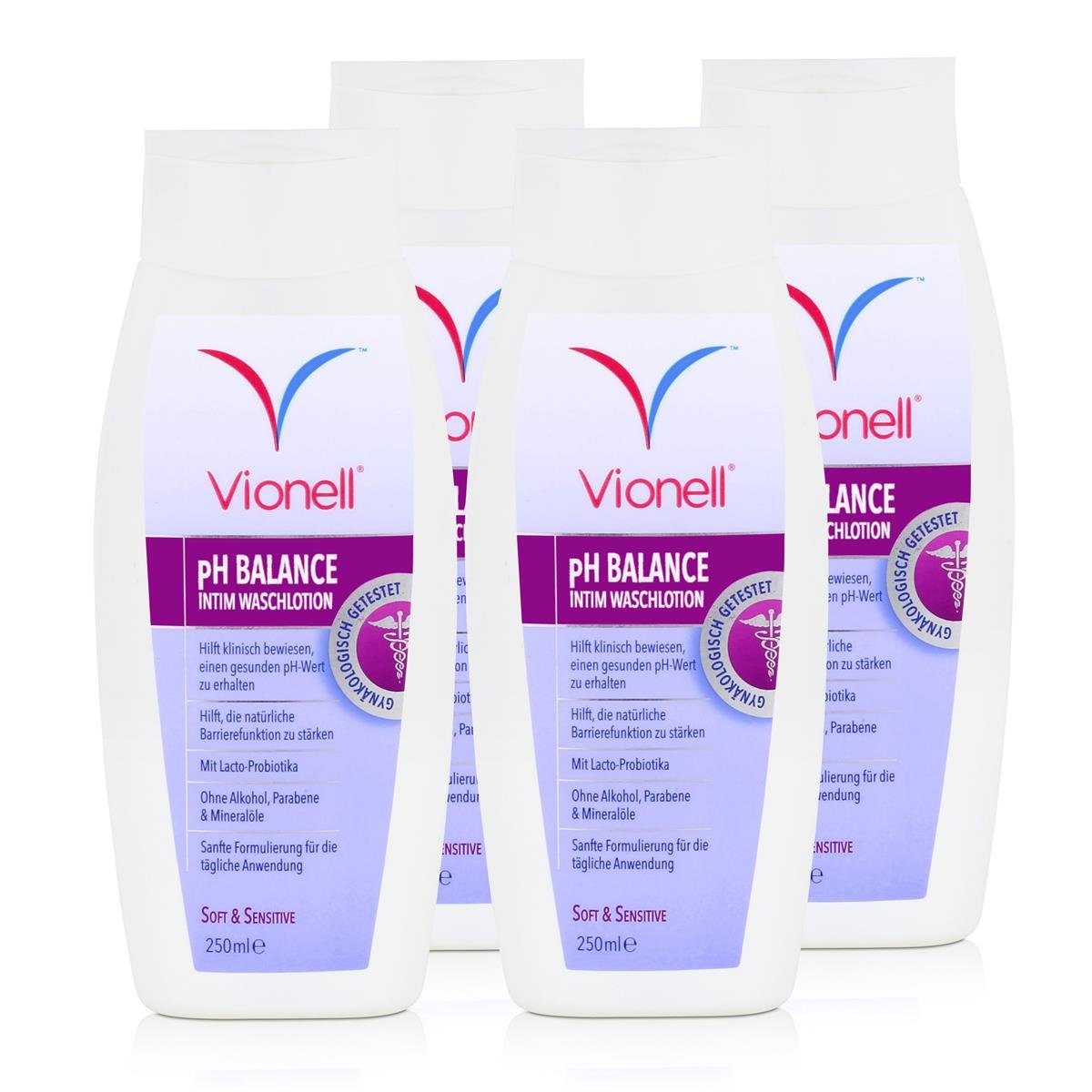 Vionell Duschcreme Vionell Intim Waschlotion pH Balance Soft & Sensitive 250ml (4er Pack)