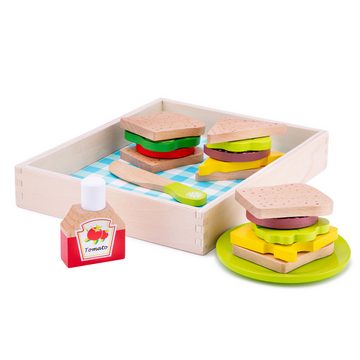 New Classic Toys® Spielzeug-Polizei Einsatzset Schneideset Sandwich Picknick-Set mit Holzkiste Kinderküchen-Zubehör