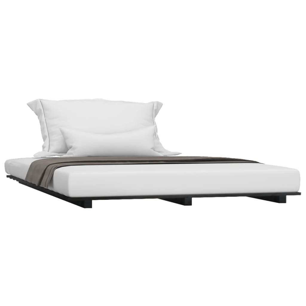 furnicato Bettgestell Massivholzbett Schwarz 150x200 cm günstig online kaufen