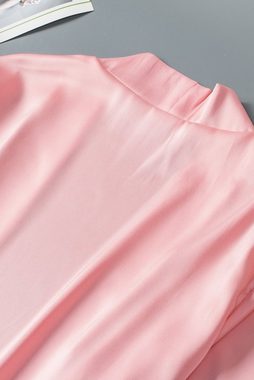 Organza Lingerie Kimono Kimono Harper in rosa mit Spiztendetails, blickdicht aus elegantem Satin, sexy Dessous