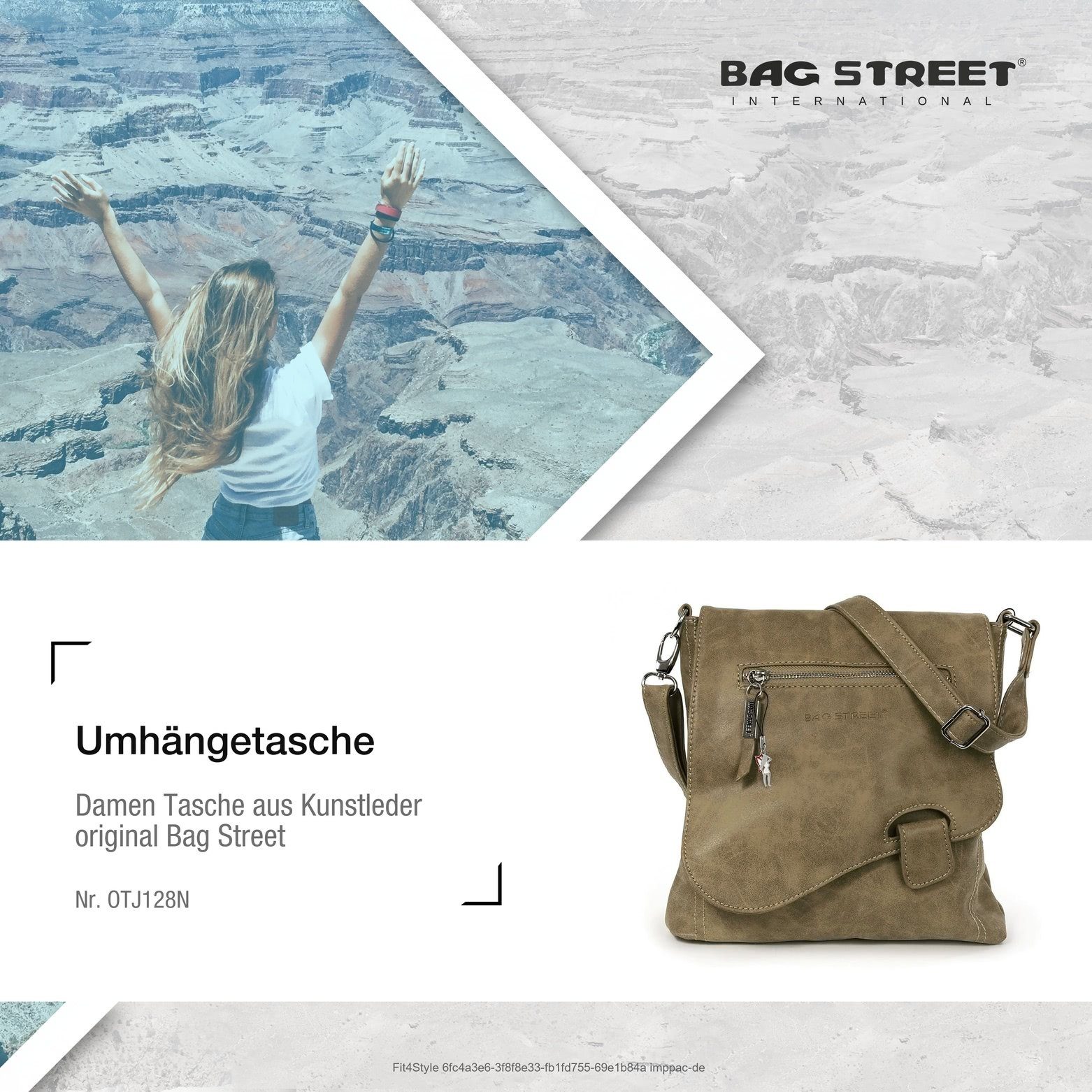 BAG STREET Umhängetasche x Bag Street Umhängetasche, (Umhängetasche), braun ca. 26cm Kunstleder, Damenhandtasche Schultertasche ca. 26cm