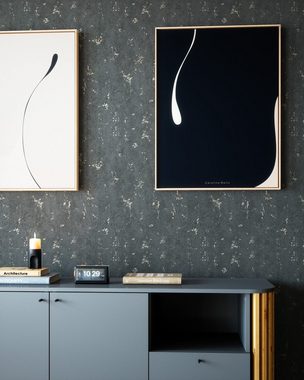 Newroom Vliestapete, Schwarz Tapete Modern Leicht Glänzend - Betonoptik Betonwand Gold Anthrazit Industrial 3D Optik Beton Putz für Schlafzimmer Wohnzimmer Küche