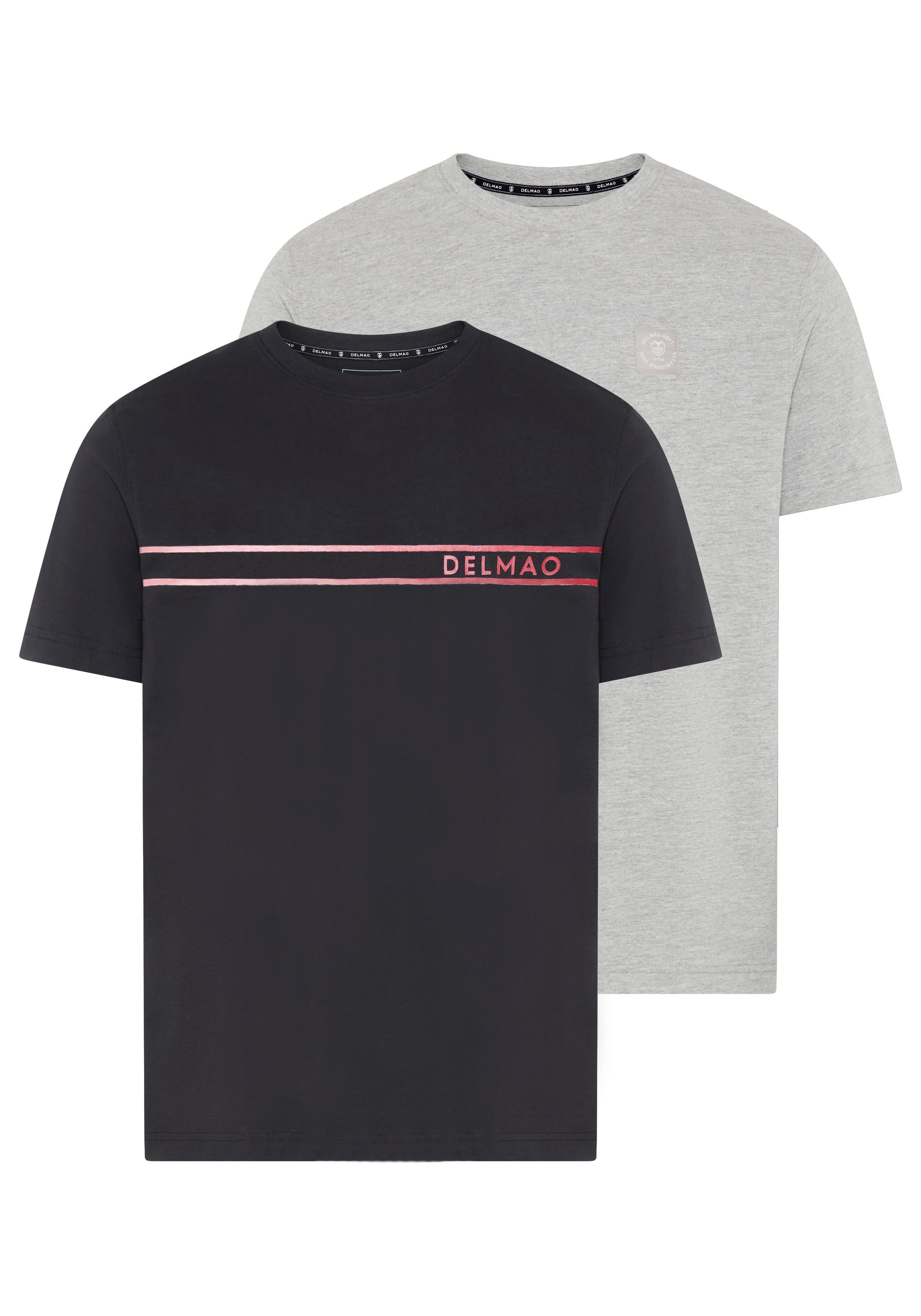 DELMAO Rundhalsshirt Neue Kollektion! (2er-Pack) normale Passform, kurzarm, günstig online kaufen