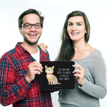 Mr. & Mrs. Panda Mauspad Hund Glück - Schwarz - Geschenk, Hundebesitzer, Arbeitszimmer, niedli (1-St), Ergonomisch geformt