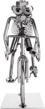 BRUBAKER Dekofigur Schraubenmännchen Fahrradfahrer - Fahrrad Eisenfigur Metallmännchen (1 St), Figur Geschenk für Radfahrer und Rennradfahrer