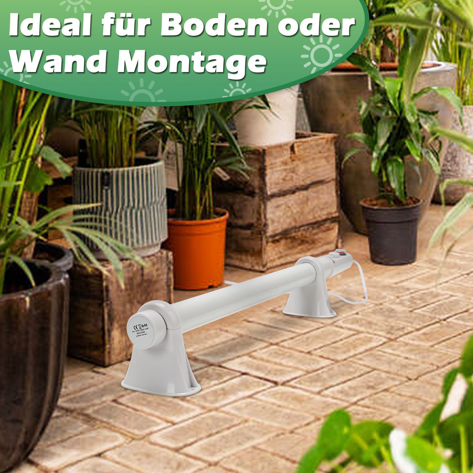 Clanmacy Gewächshaustür 55W-135W Gewächshausheizung Thermostat Rohrheizung Gewächshäuser – Bild 3 von 4