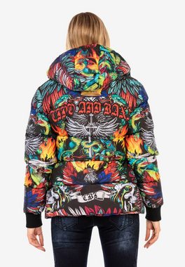 Cipo & Baxx Steppjacke mit buntem Allover-Print