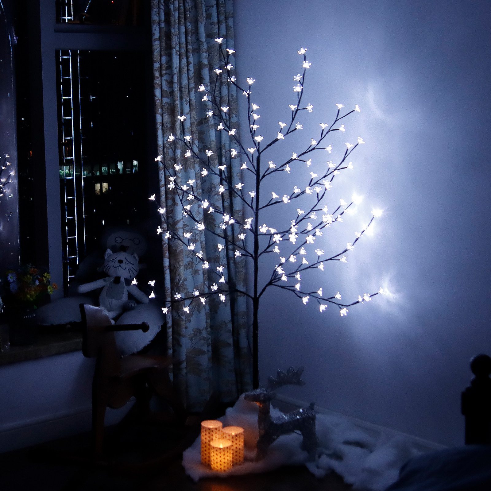 CCLIFE LED Baum Led Lichterbaum Indoor Weihnachtsbaum, Kirschblütenbaum Lichterdeko