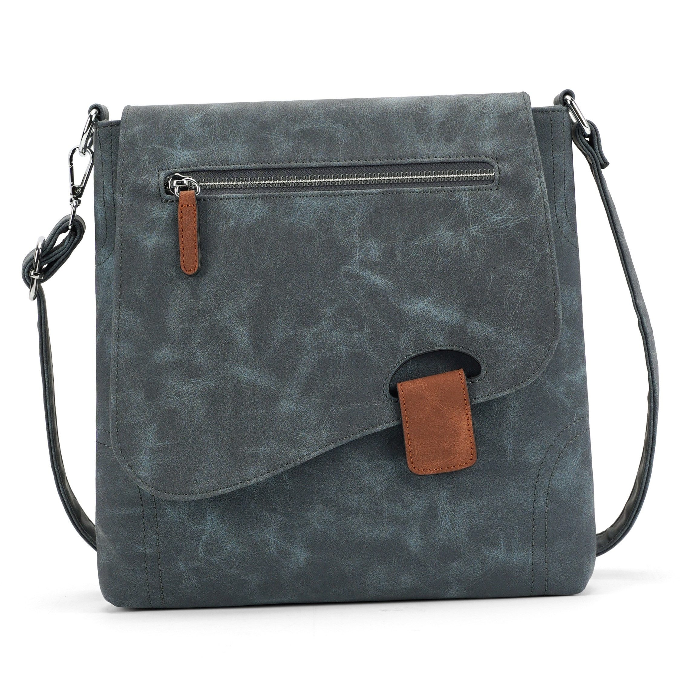 MIRROSI Schultertasche Damen Umhängetasche Leder-Optik, ca. 28 x 28 x 5 cm (verstellbaren Schulterriemen), Mittelgroße Tasche, Umhängetasche für jeden Anlass