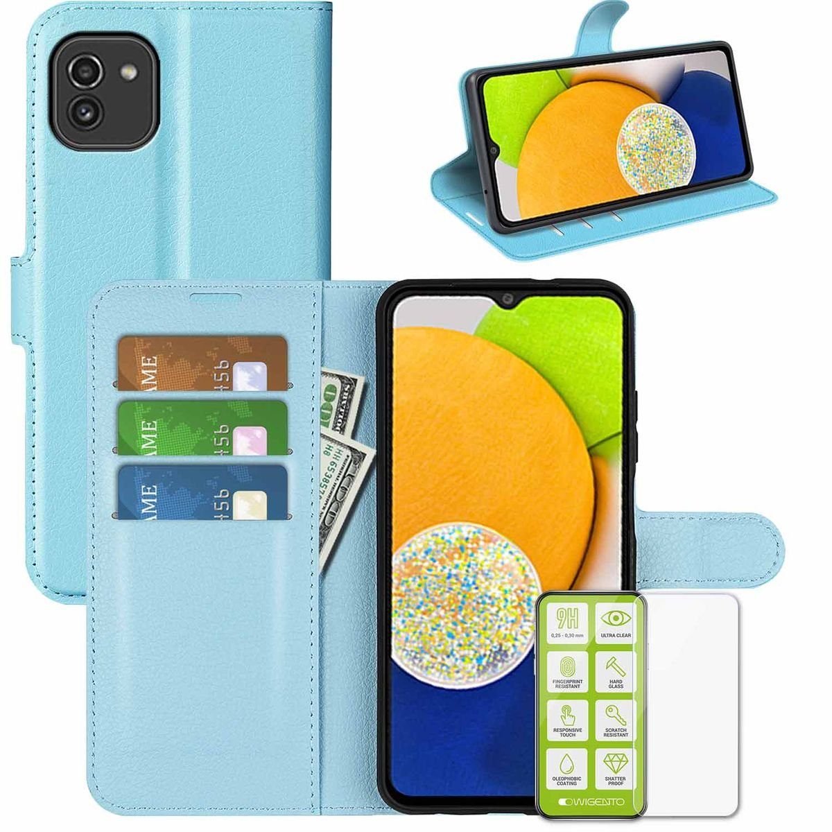 Wigento Handyhülle »Für Samsung Galaxy A03 Handy Tasche Wallet Premium  Schutz Hülle Case Cover Etuis Neu Zubehör« online kaufen | OTTO