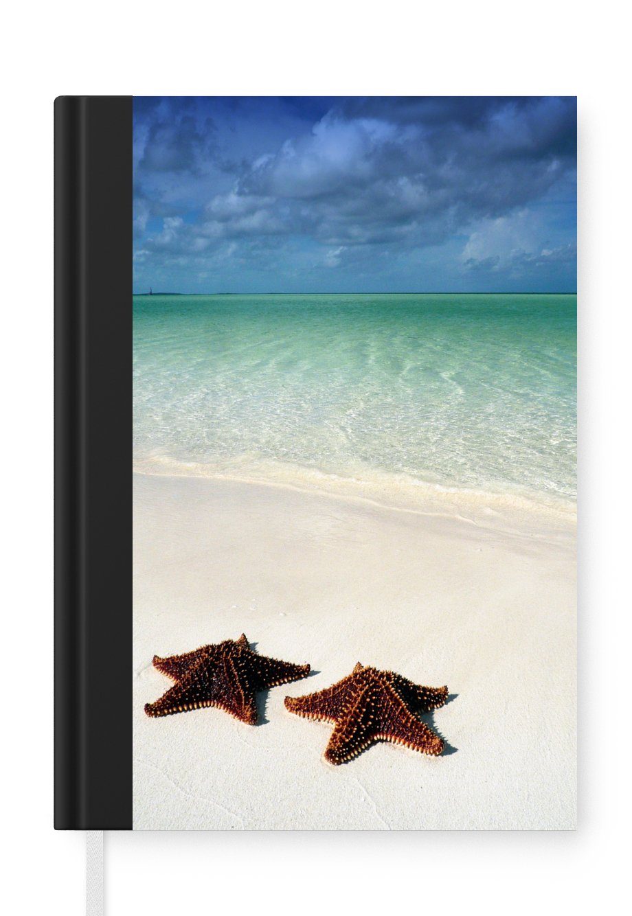 Merkzettel, Wasser, Seestern Strand Tagebuch, - Seiten, - Notizbuch MuchoWow A5, 98 Journal, Notizheft, Haushaltsbuch