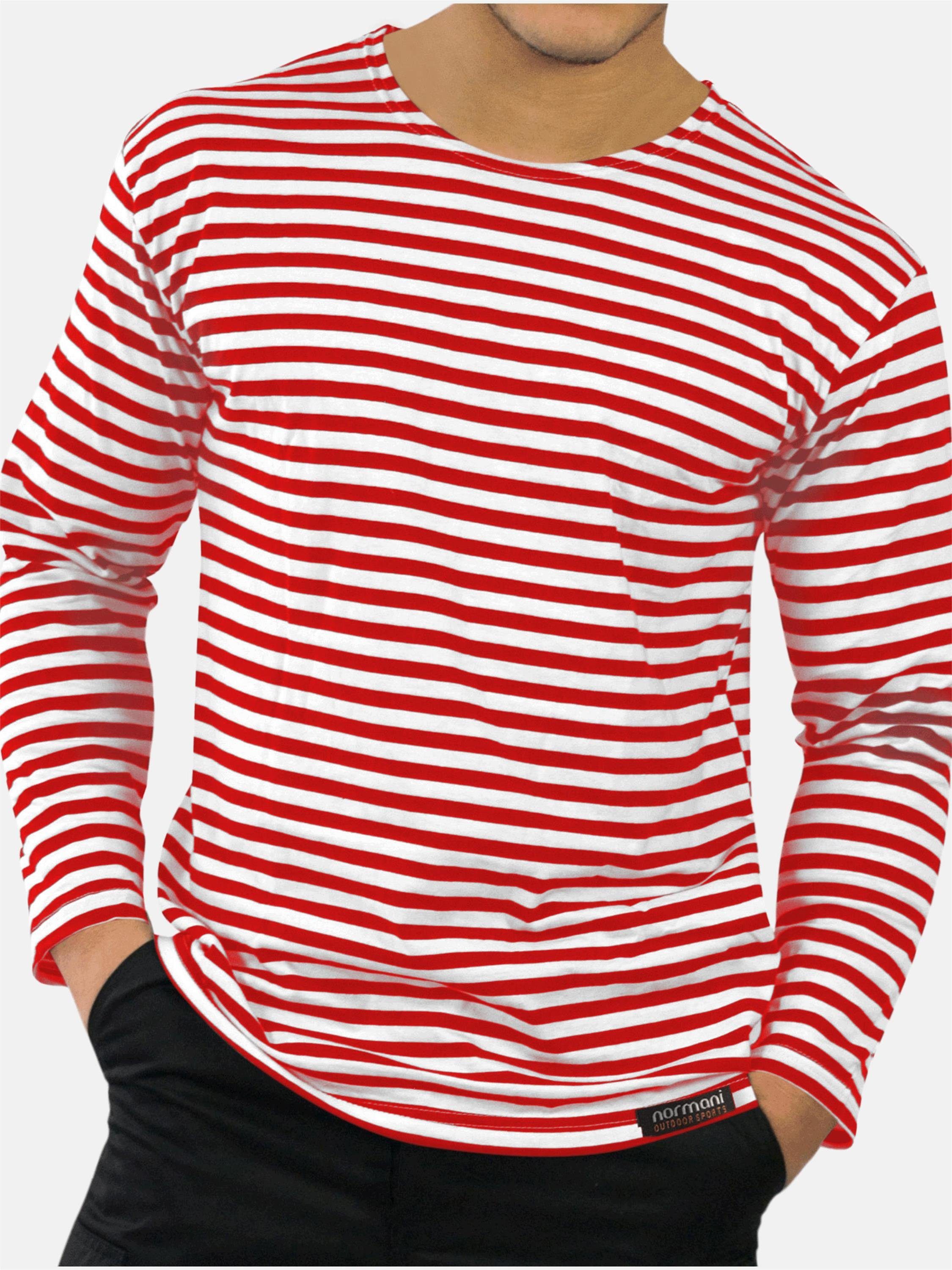 normani Langarmshirt Marine Seemanns Langarm Shirt Sankt Petersburg Gestreiftes Marine Langarmshirt Rundhals Pullover im Streifenlook – Bild 3 von 3
