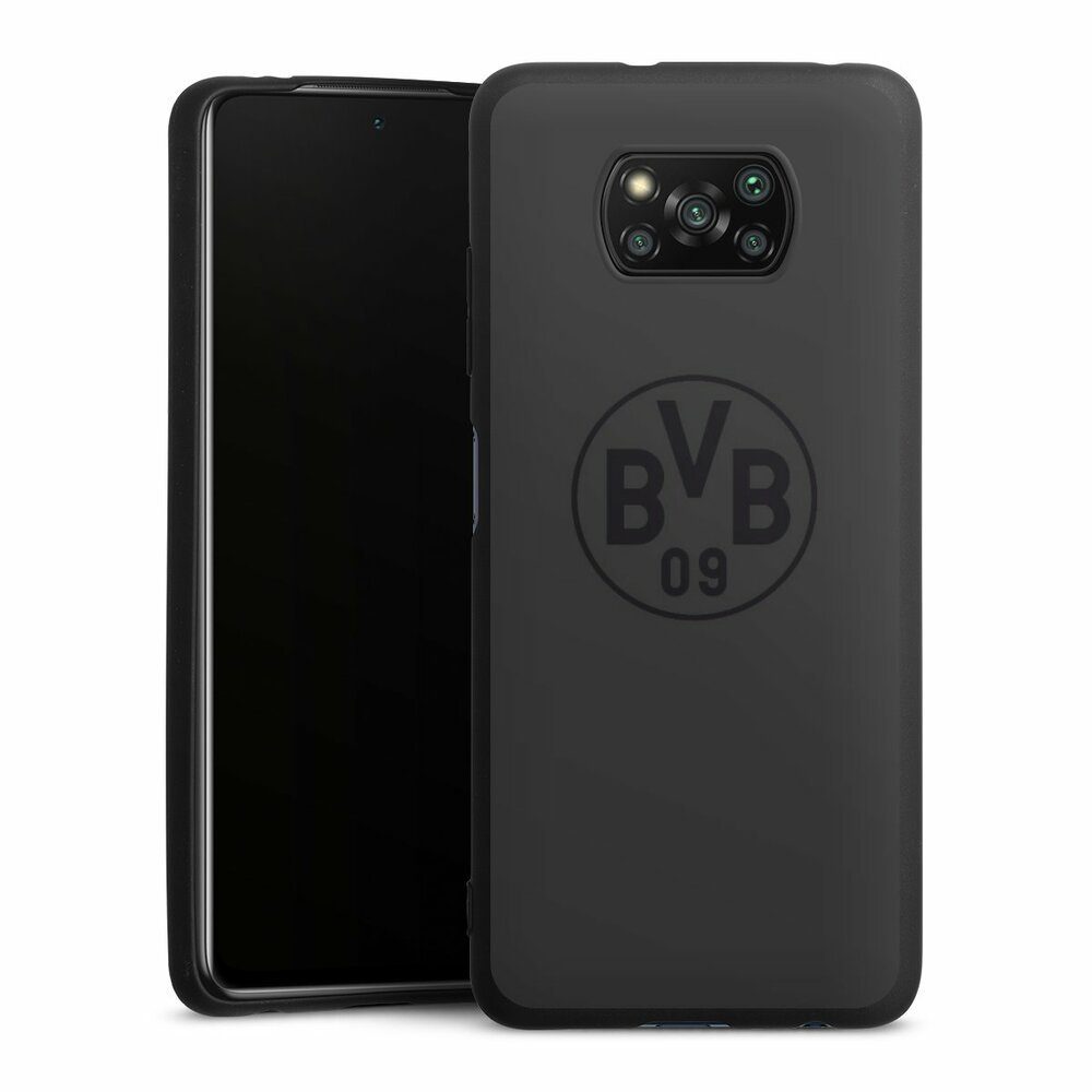 DeinDesign Handyhülle Borussia Dortmund Logo BVB BVB Grau, Xiaomi Poco X3 Pro Silikon Hülle Premium Case Handy Schutzhülle