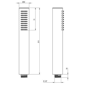 Lomadox Badarmatur SILIA-30 mit Duschbrause, schwarz