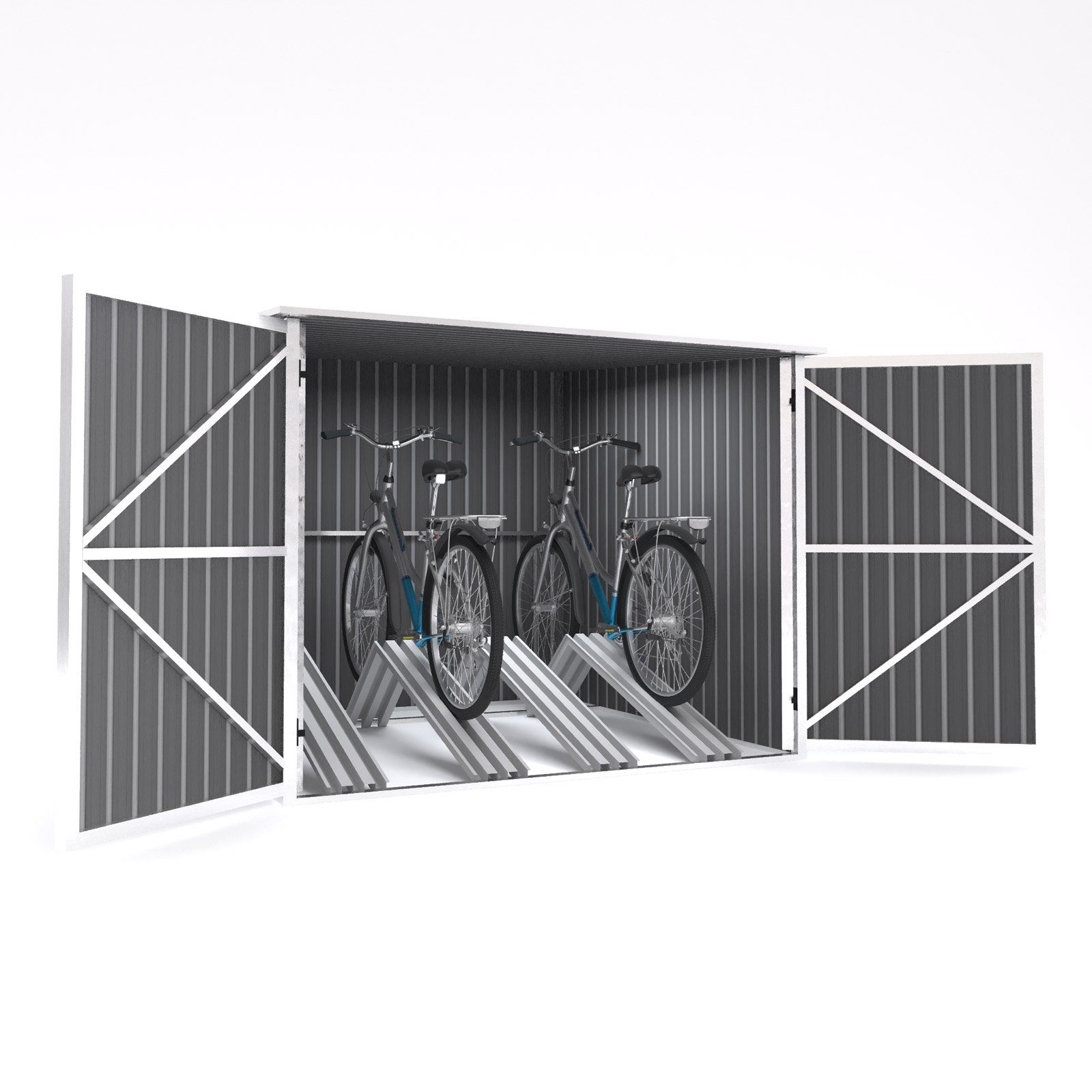 Garage, Dunkelgrau Fahrradbox, stabil, Fahrradgarage, Bikebox, HATTORO Grau