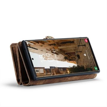 Wigento Handyhülle Für Samsung Galaxy S23 Ultra Multifunktion Teilbare Tasche Geldbörse