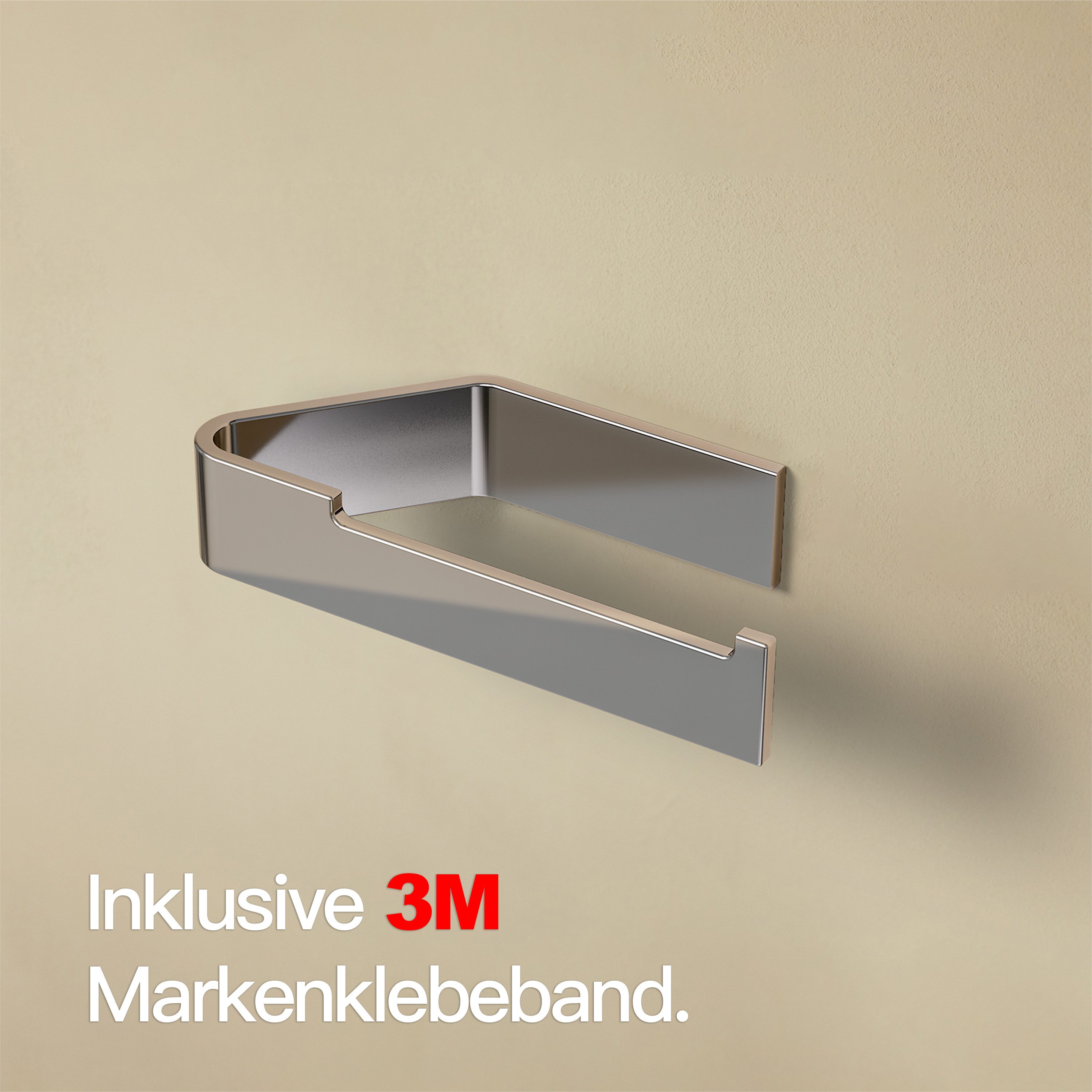 Designfabrik Hamburg Toilettenpapierhalter ohne Bohren, Klopapierhalter selbstklebend, WC Klorollenhalter, inkl. Markenklebeband für besonders starken Halt – Bild 4 von 5