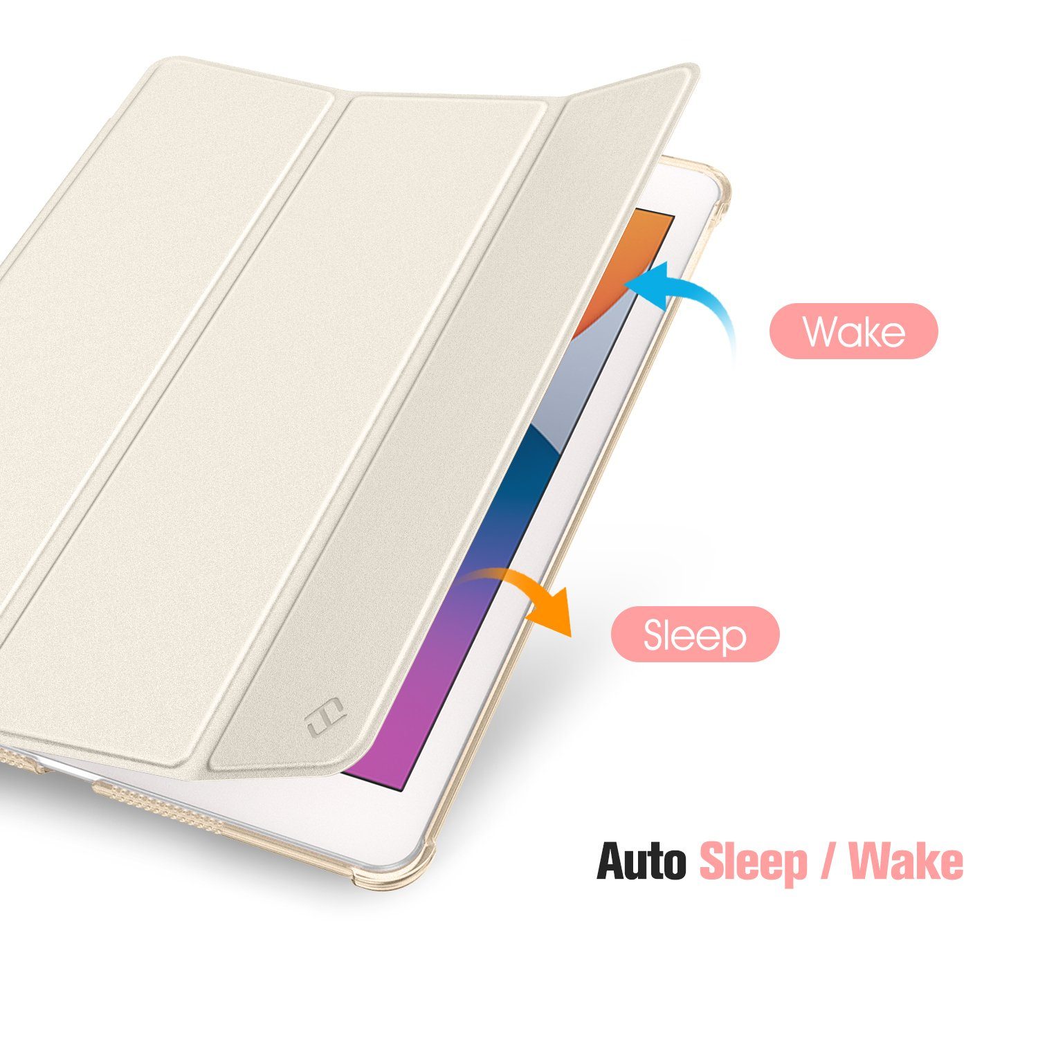 Fintie Tablet-Hülle für iPad 9. Gen 2021/8. Gen 2020/7. Gen 2019 10.2 Zoll mit Stifthalter, ultradünne leichte Case mit transparenter Rückseite & Auto Schlaf/Wach