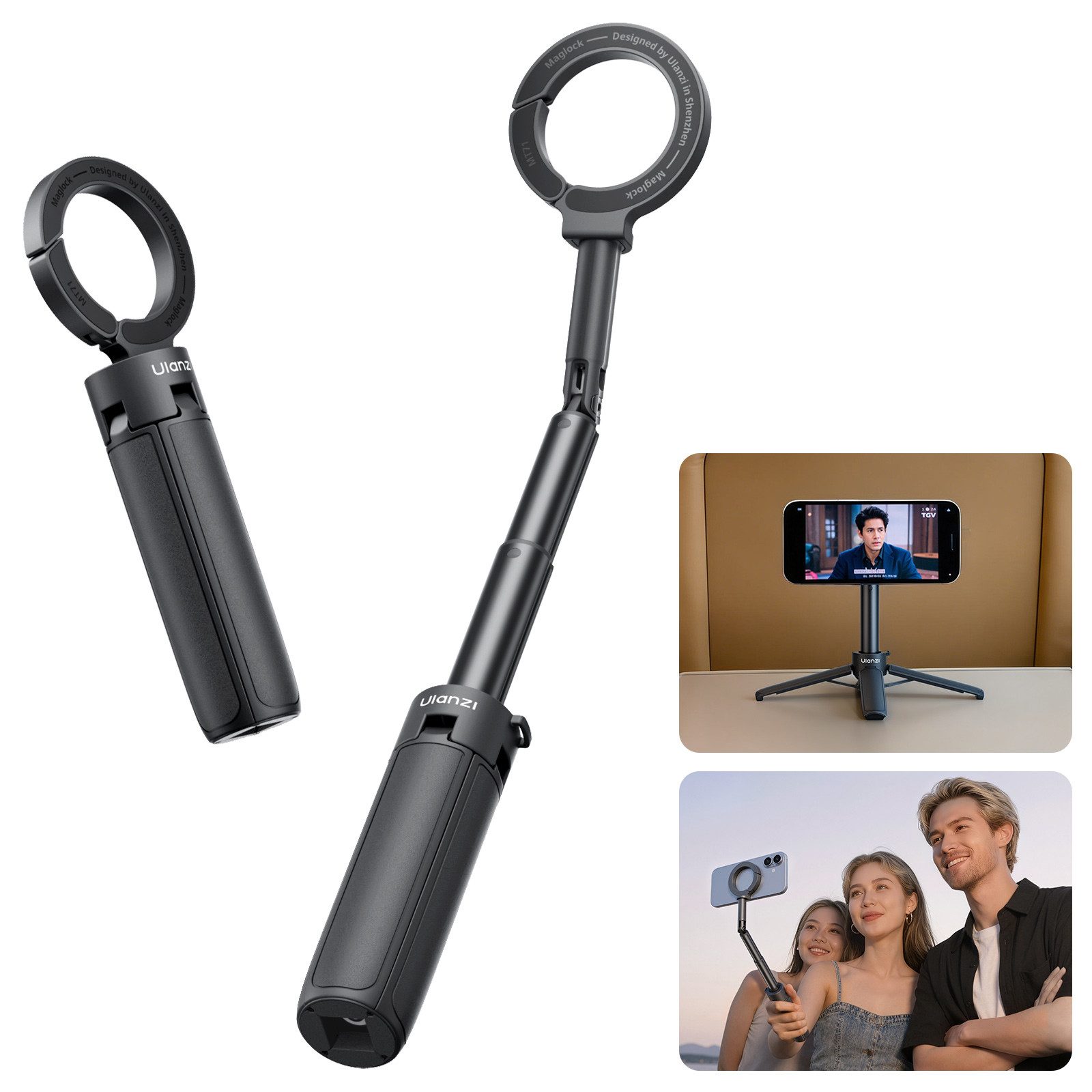 ULANZI Handy-Halterung Ulanzi MT71 Magnetischer Mini-Selfie-Stick für iPhone & Android