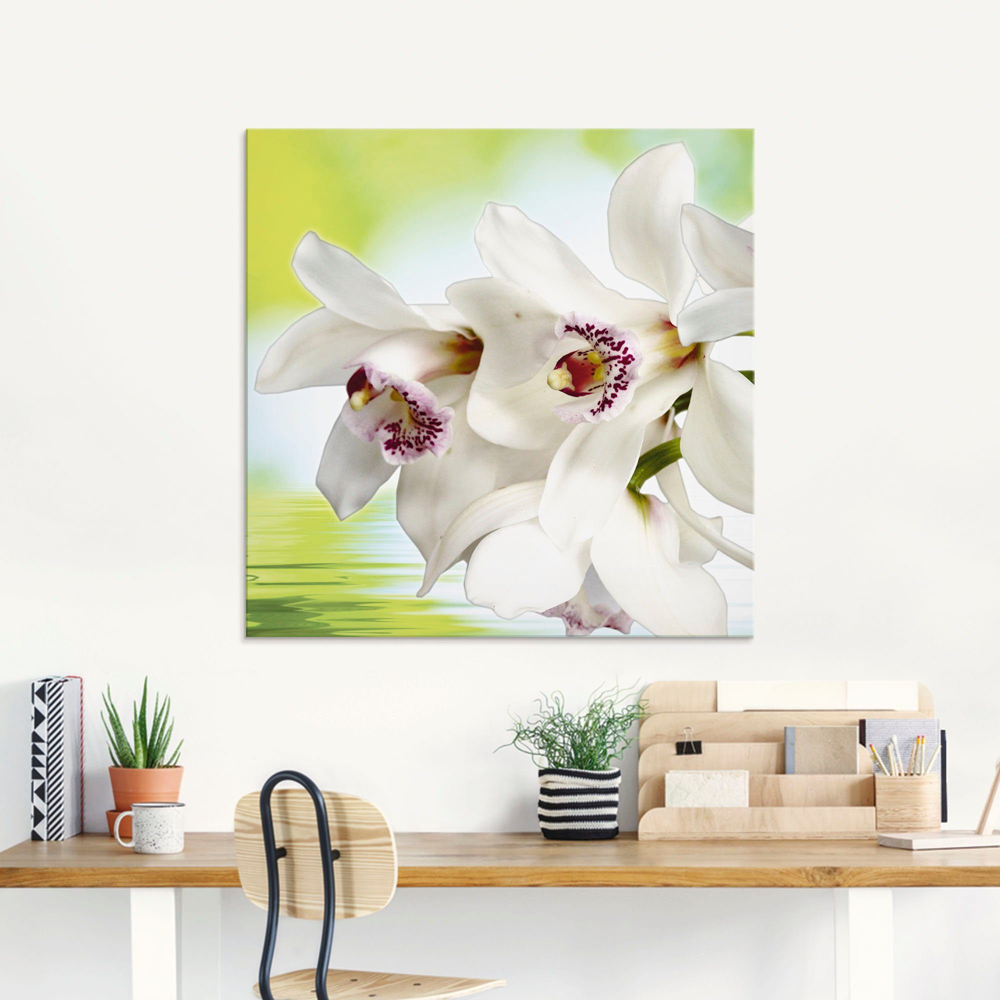 Artland Glasbild Weiße Orchidee, Blumen (1 günstig online kaufen