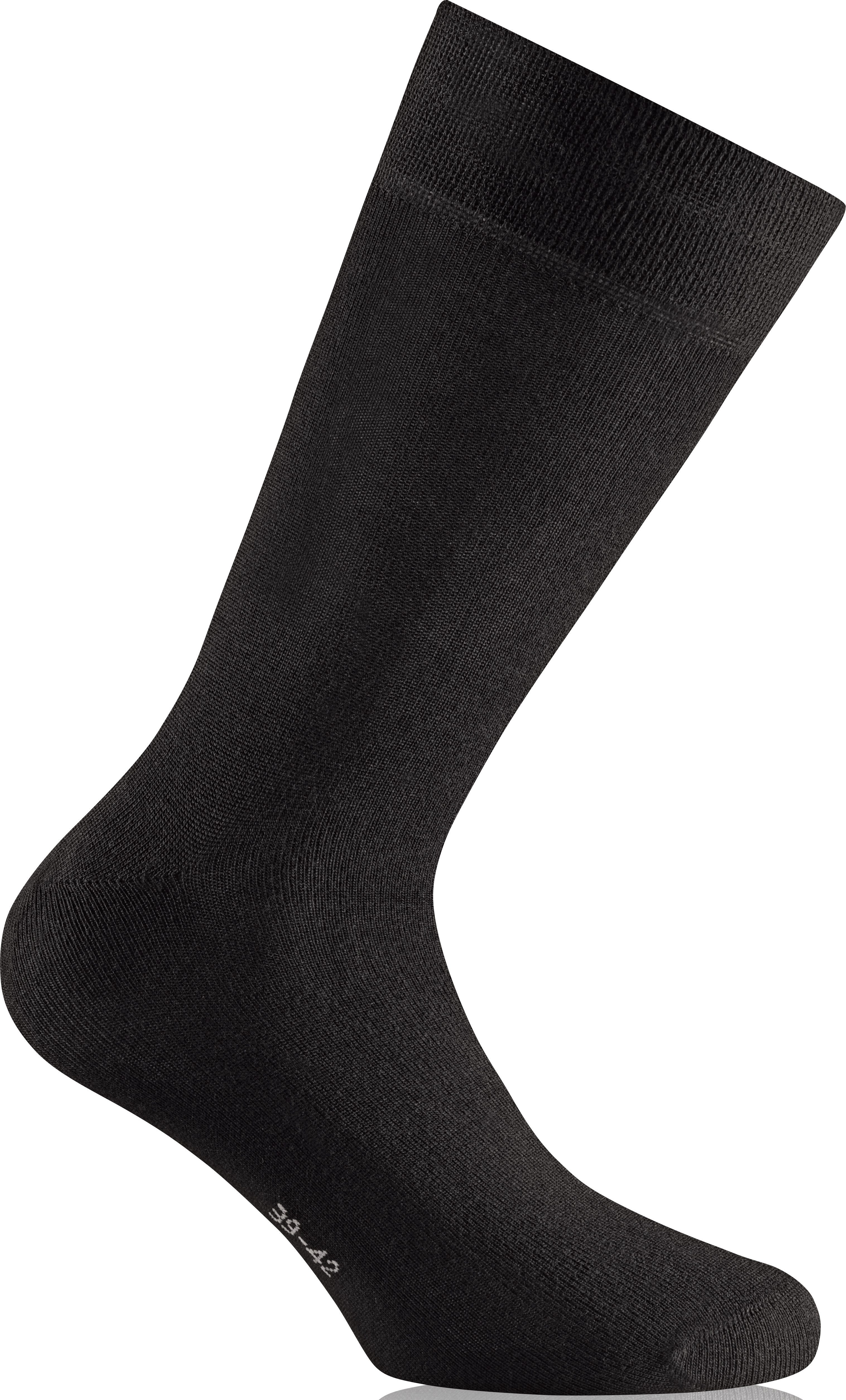Rohner Socks Socken Tagessocke Crew Basic Bambus schwarz - 2 Paar